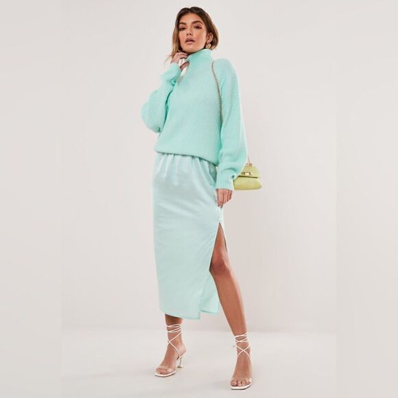 NWT Misguided Satin Midi Slip Skirt – Luxe Elegance - Picture 1 of 4